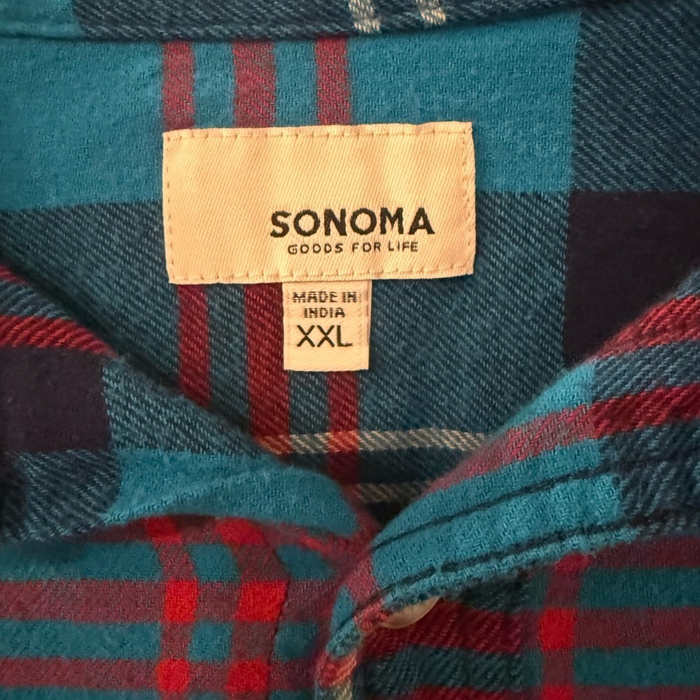 Men's Multicolor Plaid Flannel Button Down Shirt XXL - Picture 4 of 4
